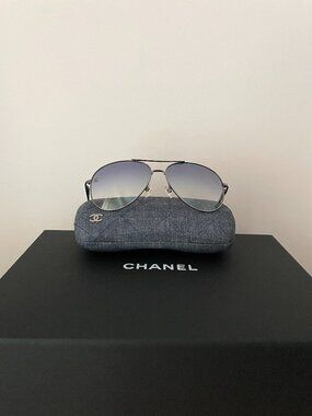 CHANEL Aviator Pilot Sunglasses Titanium Frames